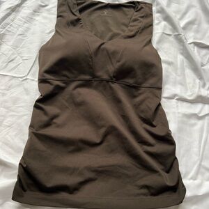 Athleta Brown Fitted Sleeveless Tank Top